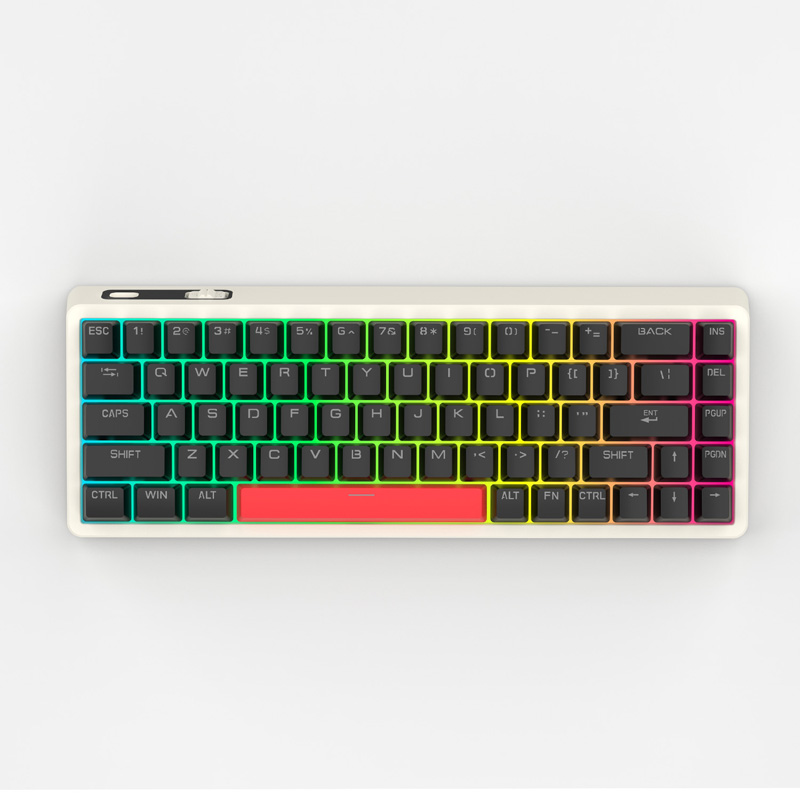 2.4Ghz Wireless & BT Mechanical Keyboard 68 Keys   Membrane Keyboards  for PC Gamer
